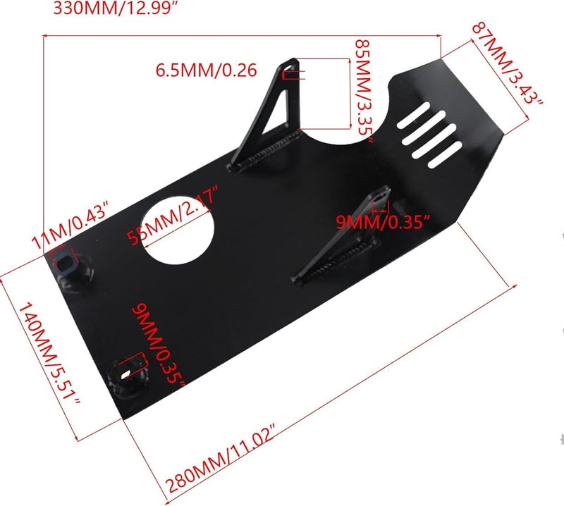 New Olym Aluminum Foot Start Engine Skid Plate for XR50 XR70 Lifan YX SSR110 125 Thumpstar Coolster Apollo Kymco GMX NXD Demonx TaoTaoDB17 50cc 70cc 90cc 110cc 125cc 140cc 150cc Pit Dirt Bike Black - Image 2